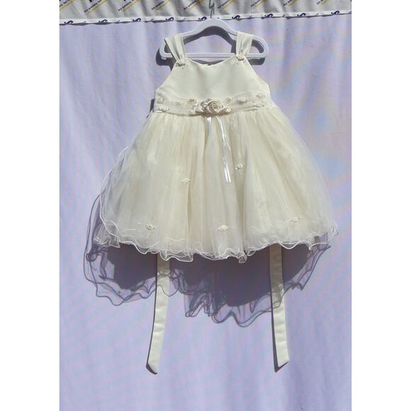 Easter Dresses! Baby Girl Clothes Cream Dress Growing Up Embroidered roses - Picture 2 of 4